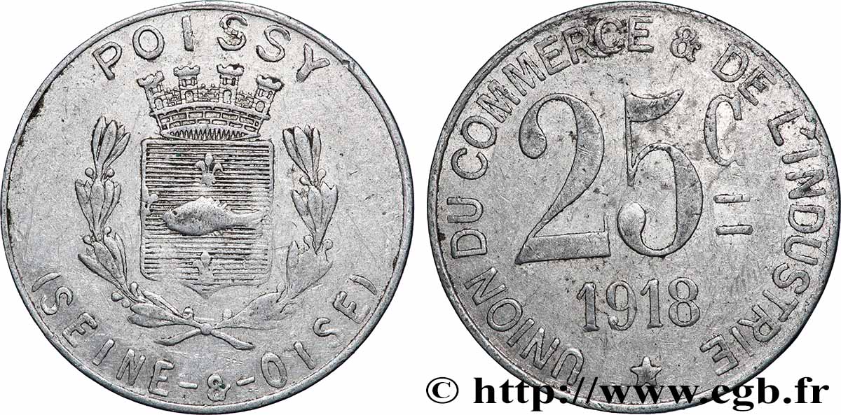 UNION DU COMMERCE ET DE L’INDUSTRIE 25 Centimes Union Commerce & industrie - Poissy fSS