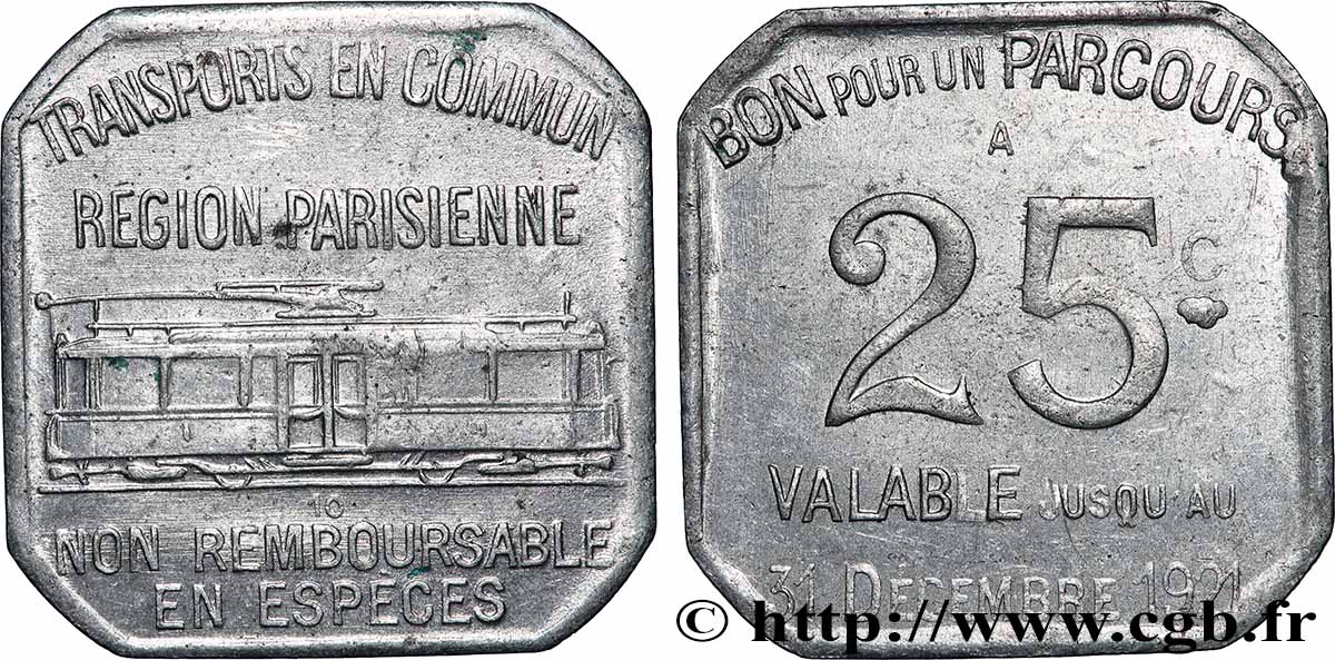 TRANSPORTS EN COMMUN REGION PARISIENNE 25 Centimes Transports en commun Région Parisienne VF