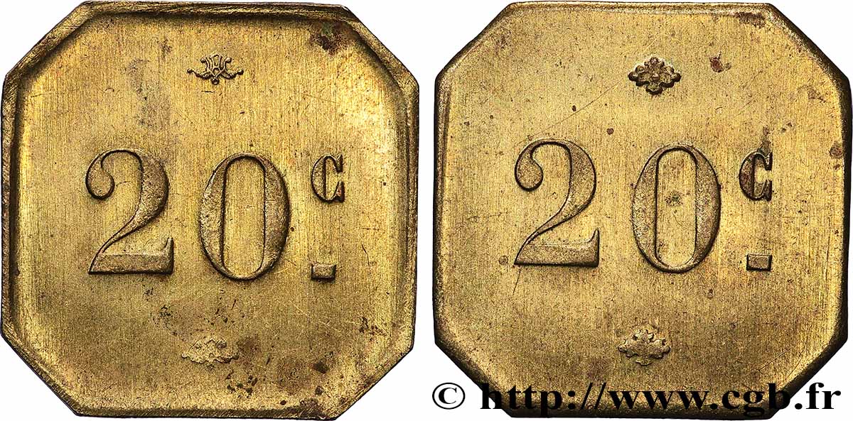 MONNAIE DE NÉCESSITÉ DIVERSES NON ATTRIBUES 20 Centimes fVZ