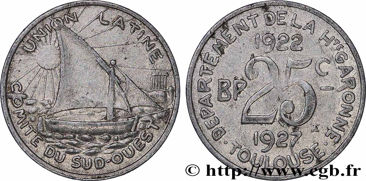 UNION LATINE / COMITE DU SUD-OUEST 25 Centimes Union Latine - Comité du sud-ouest SS