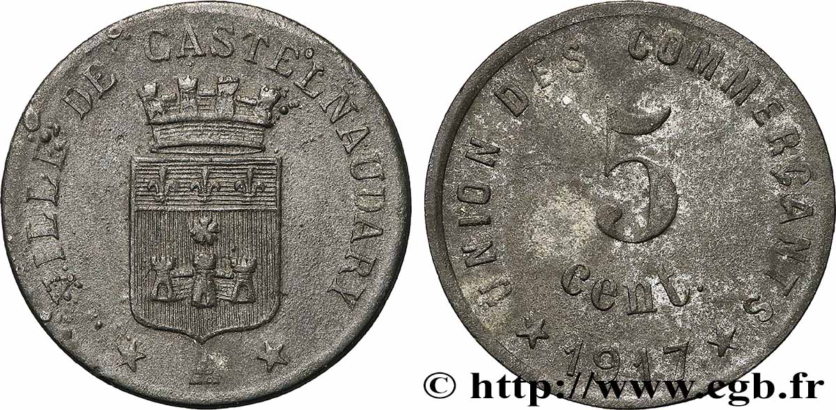 UNION DES COMMERCANTS 5 Centimes Union des Commerçants - Castelnaudary SS