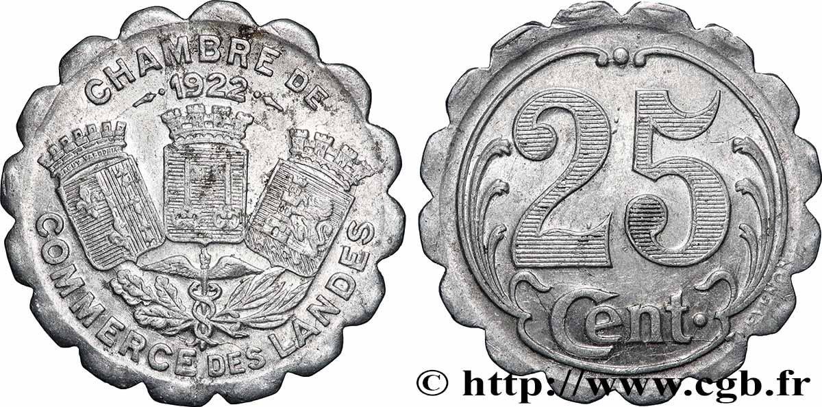 CHAMBRE DE COMMERCE DES LANDES 25 Centimes Chambre de commerce des Landes TTB+