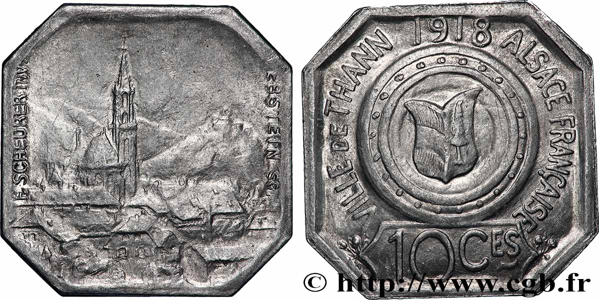 VILLES ET MAIRIES 10 Centimes Ville de Thann TTB