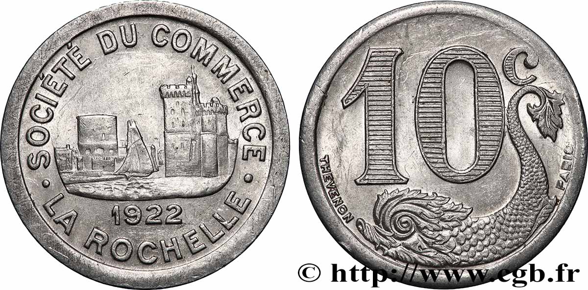 SOCIETE DU COMMERCE 10 Centimes Société de commerce de La Rochelle AU