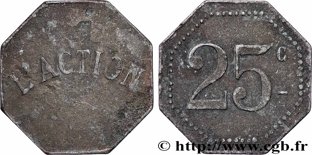 JETONS DE CONSOMMATION 25 Centimes -  L’Action MBC