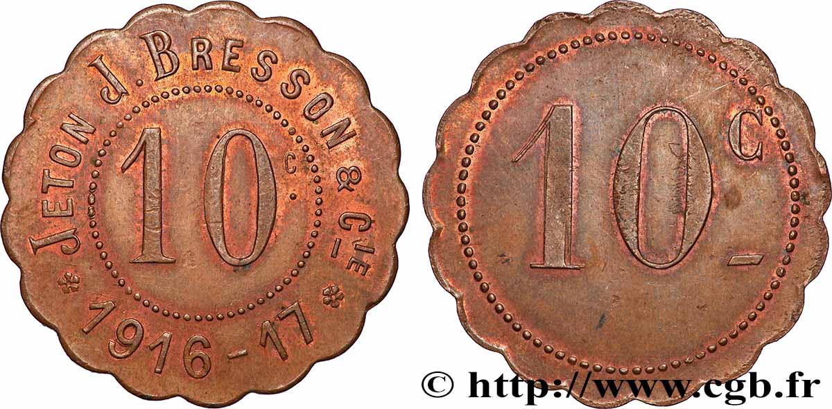 NECESSITÉ (MONNAIES ET JETONS DE... ) THEMES DIVERS 10 Centimes - Jeton J. Bresson & Cie AU