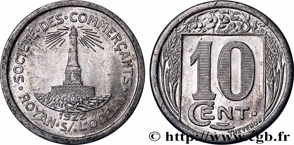 SOCIETE DES COMMERCANTS 10 Centimes Société des Commerçants Royan S/ l’Océan fST