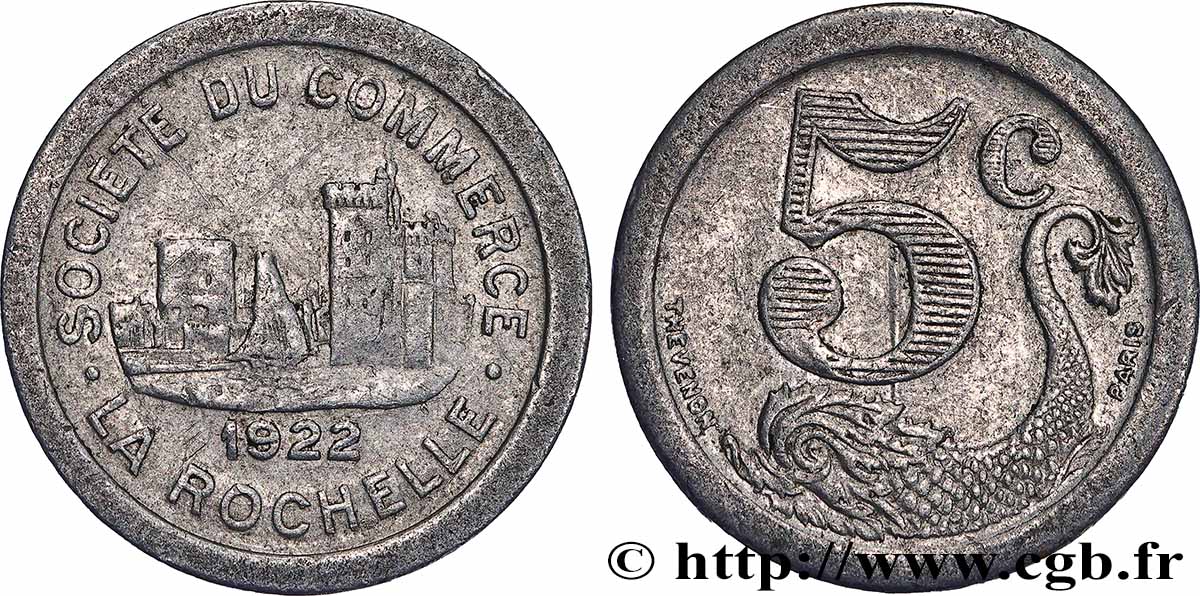 SOCIETE DU COMMERCE 5 Centimes Société de commerce de La Rochelle q.BB