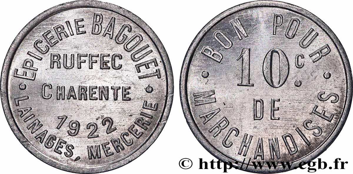 EPICERIE BAGOUET 10 Centimes Épicerie Bagouet - Ruffec fST