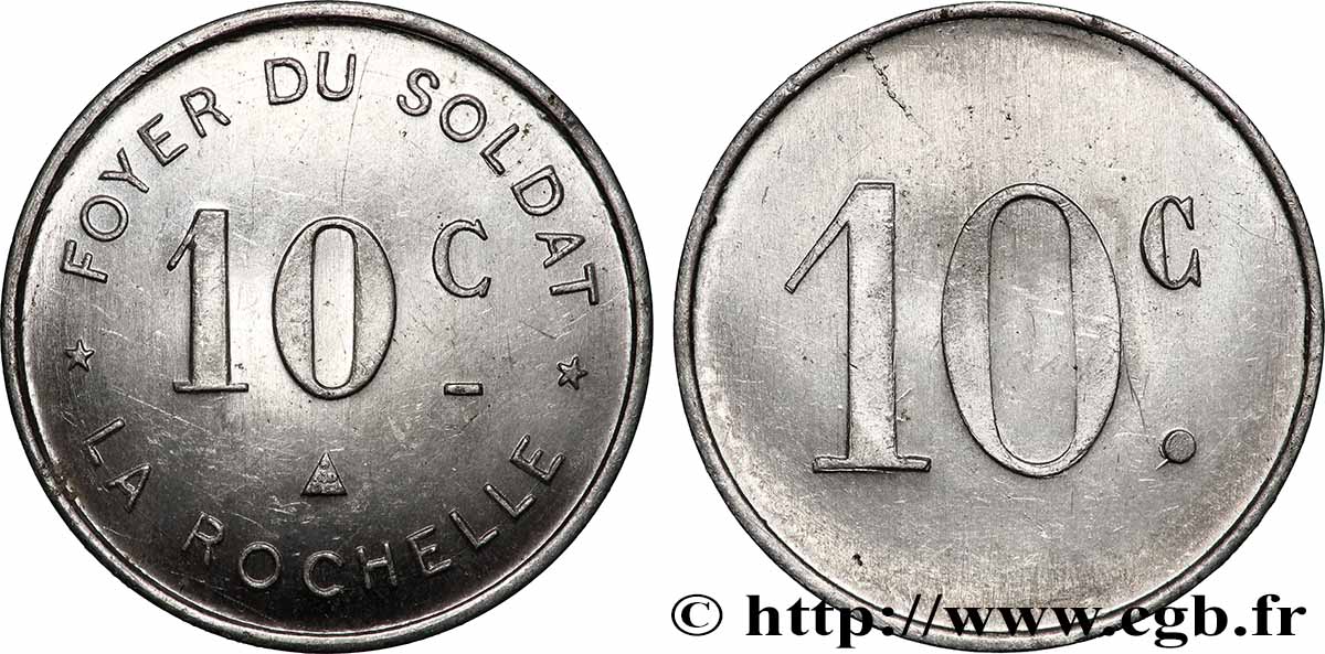 JETONS ET MONNAIES MILITAIRES 10 Centimes Foyer du Soldat SUP