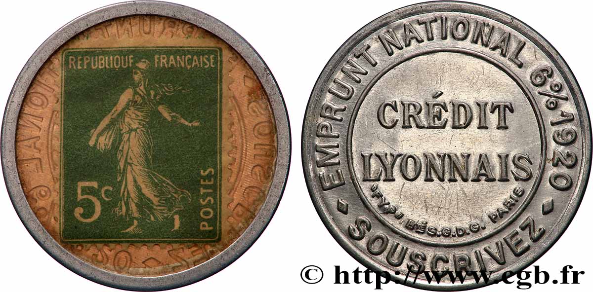 CREDIT LYONNAIS Timbre 5 Centimes Crédit Lyonnais SPL