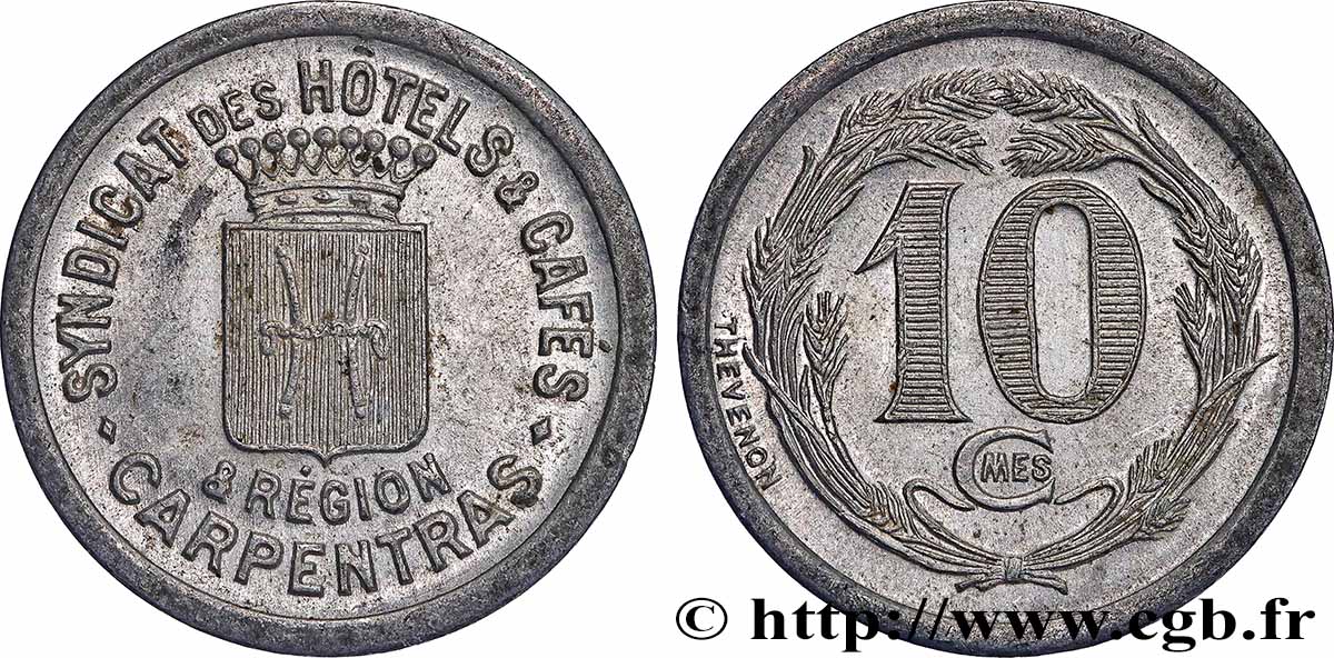 SYNDICAT DES HOTELS & CAFES CARPENTRAS & REGION 10 Centimes Syndicats hôtels & cafés Carpentras SPL