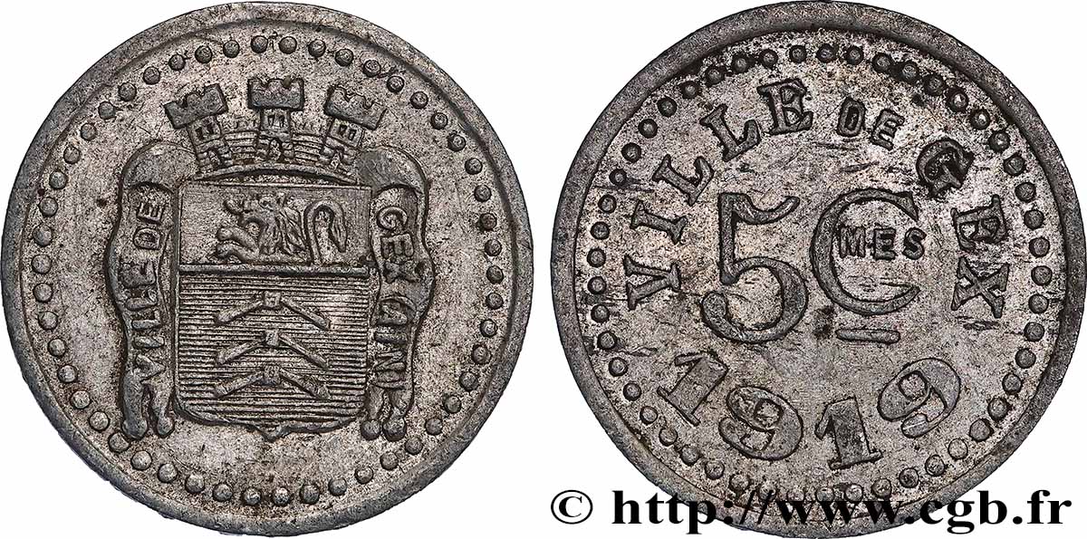 VILLE DE GEX 5 Centimes Ville de Gex XF