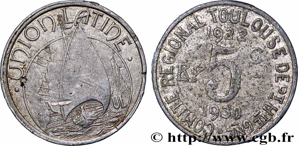 REGROUPEMENT DE COMMERCANTS ET D&nbsp;INDUSTRIELS 5 Centimes Union Latine / Comité régional q.BB