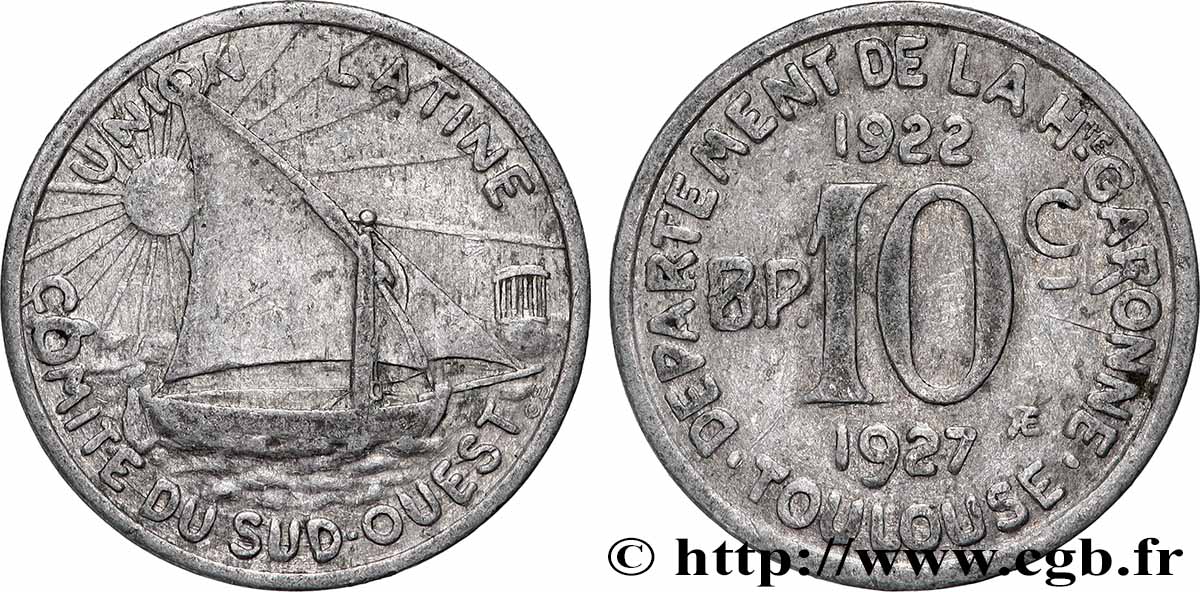 REGROUPEMENT DE COMMERCANTS ET D&nbsp;INDUSTRIELS 10 Centimes Union Latine - Comité du Sud-ouest SS