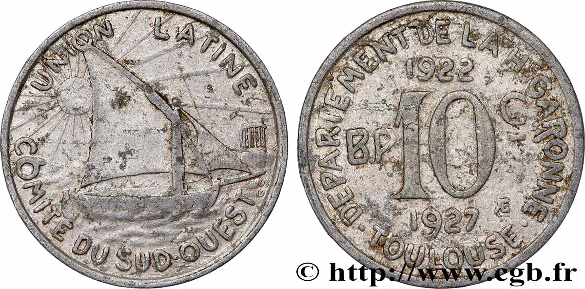 REGROUPEMENT DE COMMERCANTS ET D&nbsp;INDUSTRIELS 10 Centimes Union Latine - Comité du Sud-ouest q.BB
