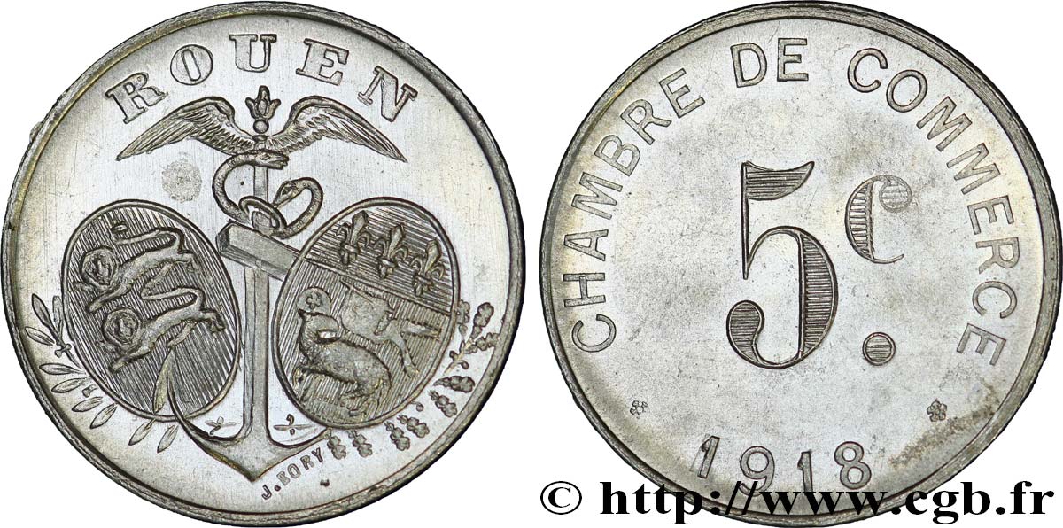 CHAMBRE DE COMMERCE 5 Centimes AU