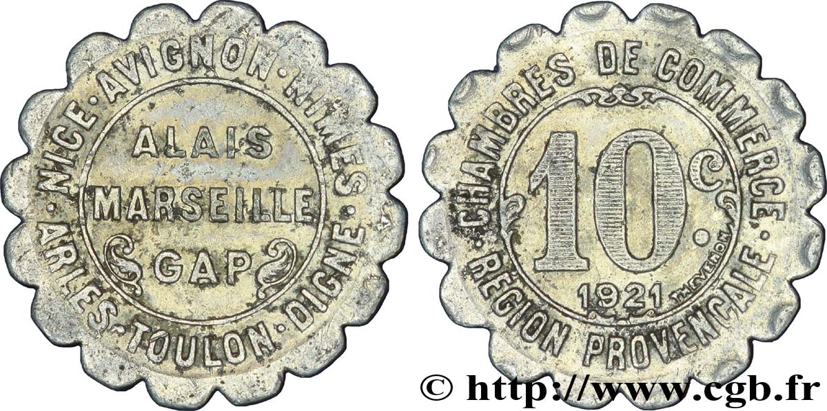 CHAMBRES DE COMMERCE REGION PROVENCALE 10 Centimes VF