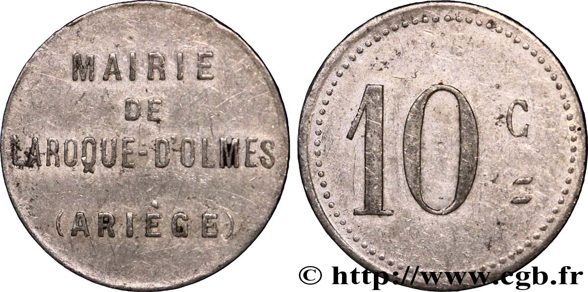 MAIRIE DE LAROQUE-D’OLMES 10 Centimes TTB