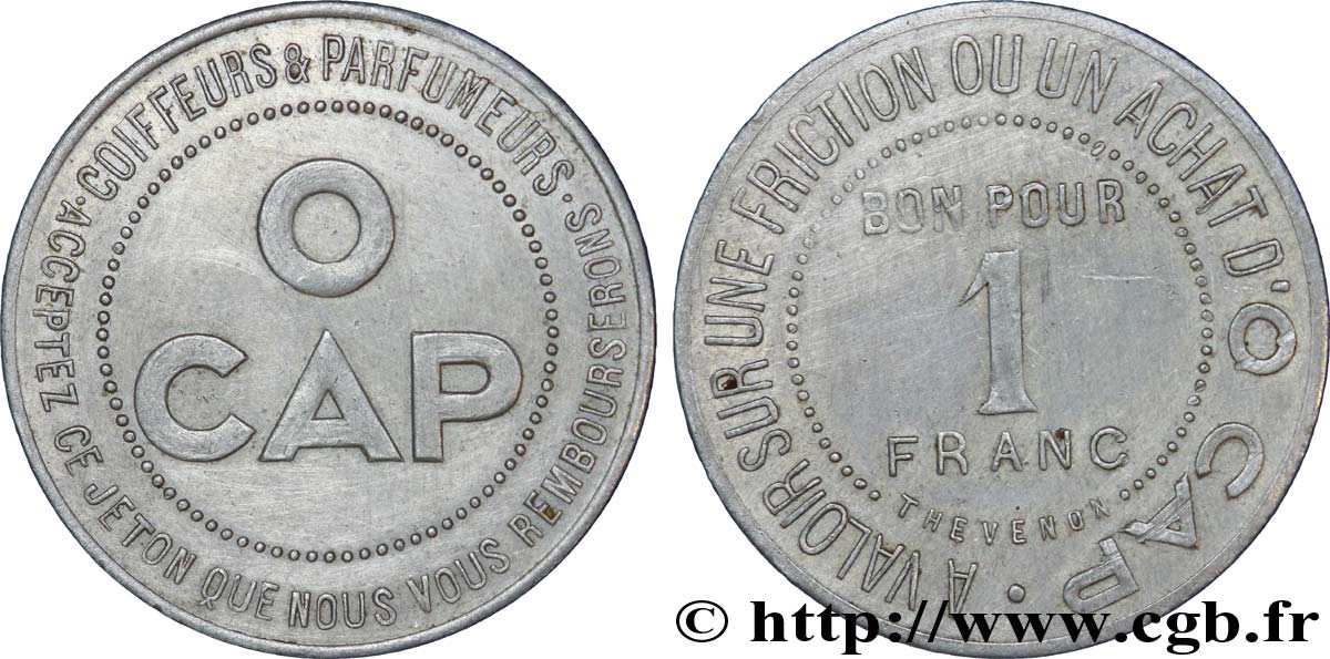 O CAP COIFFEURS & PARFUMEURS 1 Franc SS