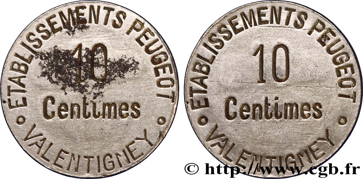 ETABLISSEMENTS PEUGEOT 10 Centimes TTB