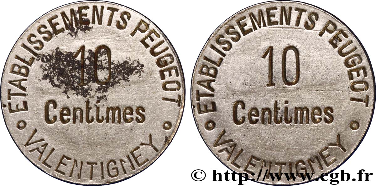 ETABLISSEMENTS PEUGEOT 10 Centimes MBC