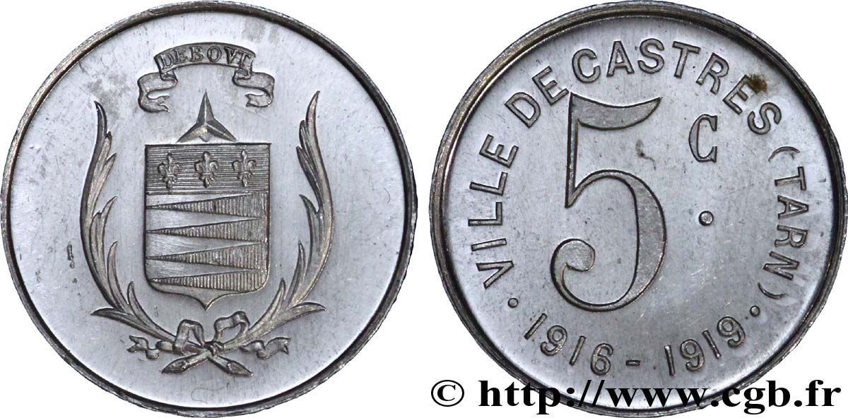VILLE DE CASTRES 5 Centimes EBC