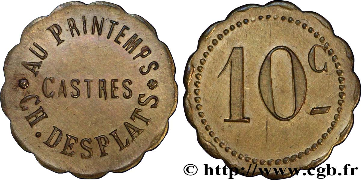 AU PRINTEMPS - CH. DESPLATS 10 Centimes TTB