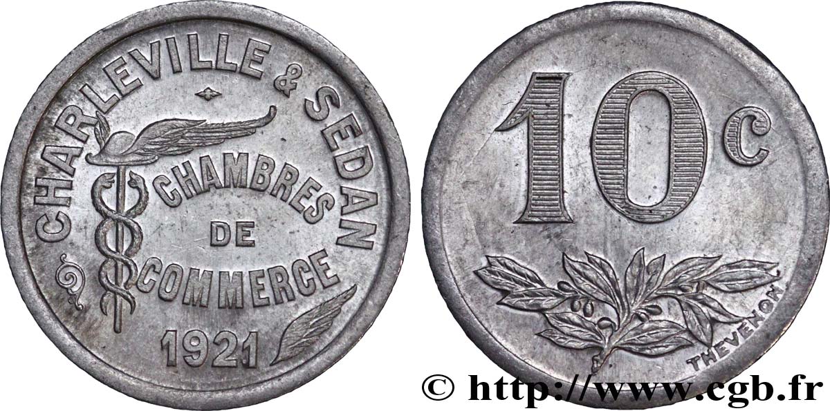 CHAMBRES DE COMMERCE CHARLEVILLE & SEDAN 10 Centimes AU