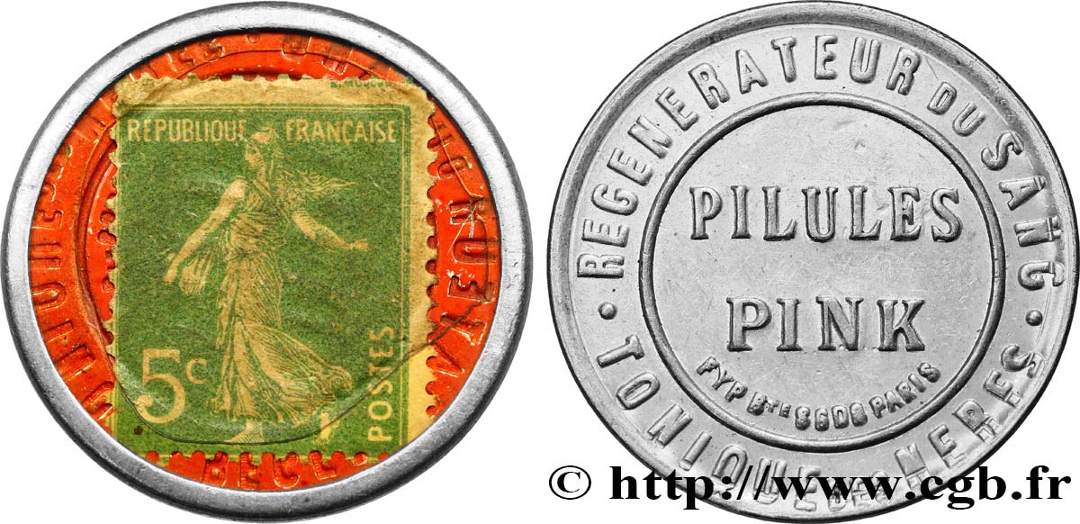 PILULES PINK Timbre 5 Centimes TB