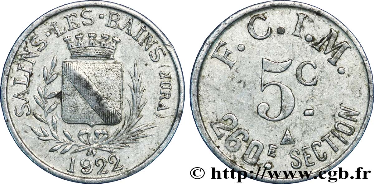 260E SECTION F.C.I.M. 5 Centimes SS