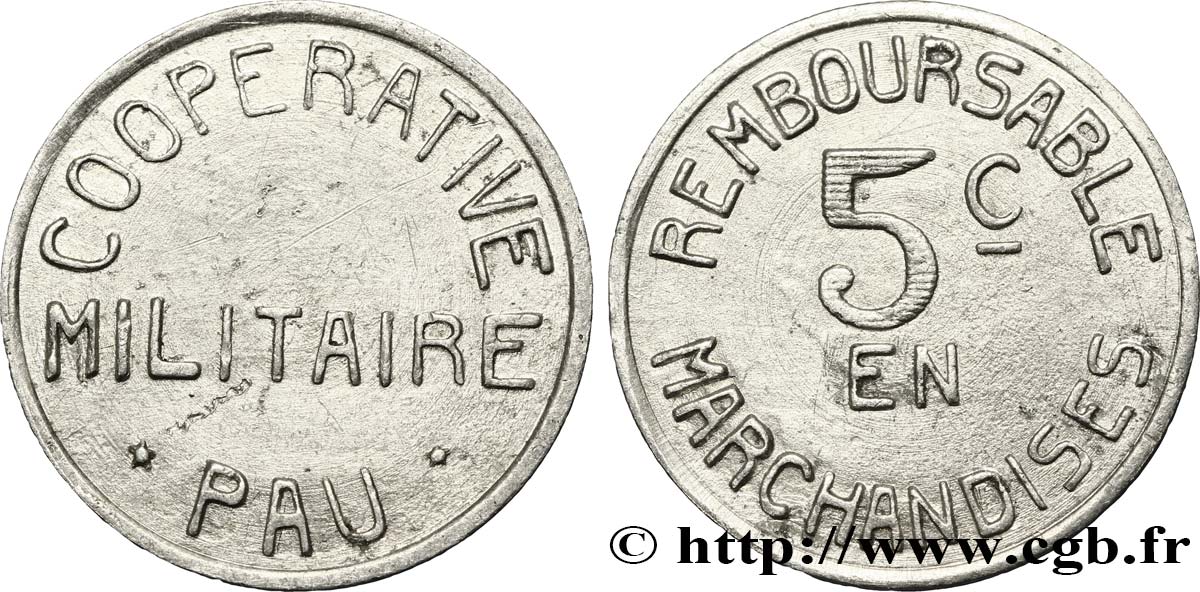 COOPERATIVE MILITAIRE 5 Centimes XF