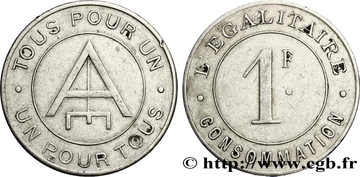 L’EGALITAIRE CONSOMMATION 1 Franc TTB