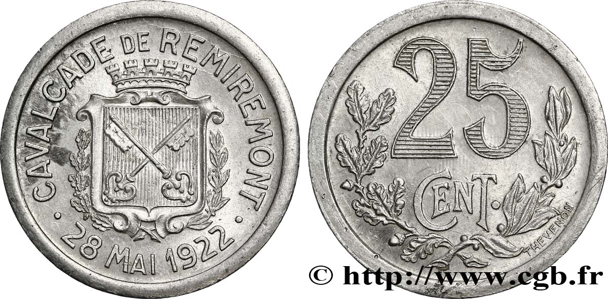 CAVALCADE DE REMIREMONT 25 Centimes EBC