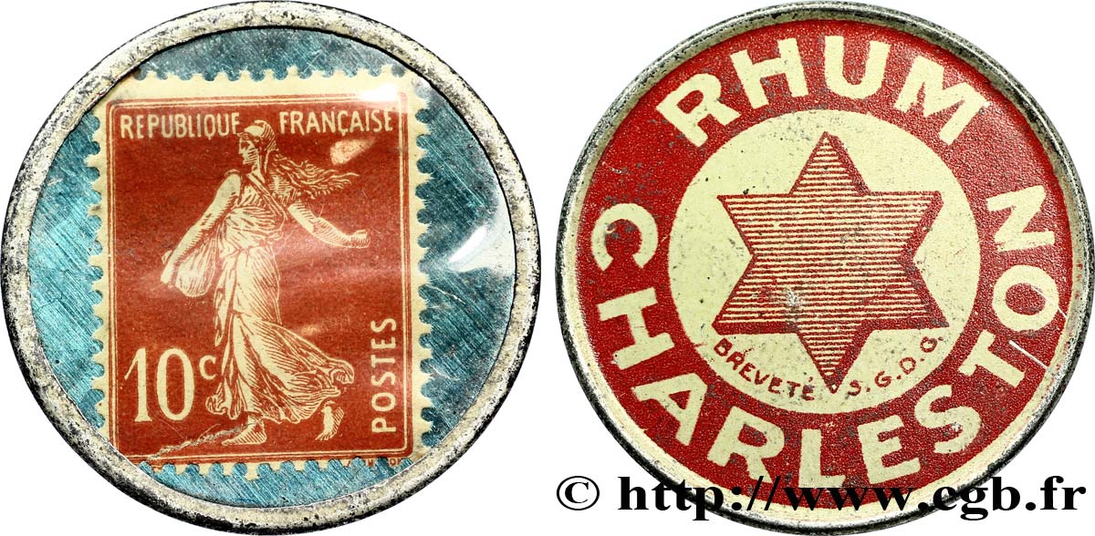 RHUM CHARLESTON Timbre 10 centimes XF