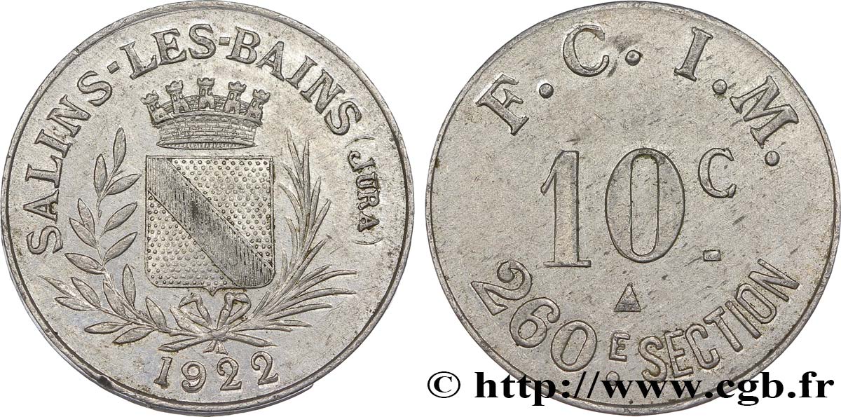 260E SECTION F.C.I.M. 10 Centimes SS