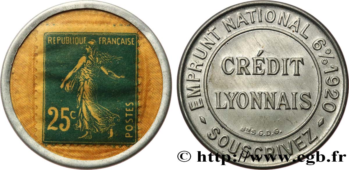 CREDIT LYONNAIS Timbre 25 Centimes XF