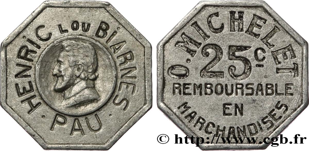 O MICHELET 25 Centimes O Michelet - Pau TTB