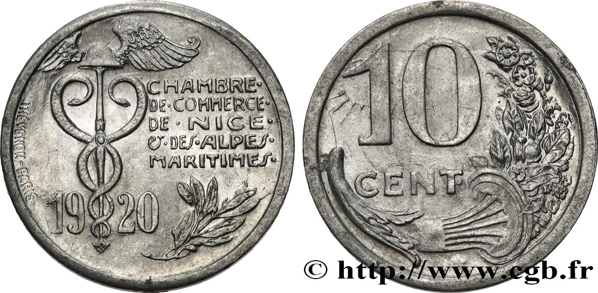 CHAMBRE DE COMMERCE DE NICE ET DES ALPES MARITIMES 10 Centimes Chambre de commerce de Nice & Alpes Maritimes EBC