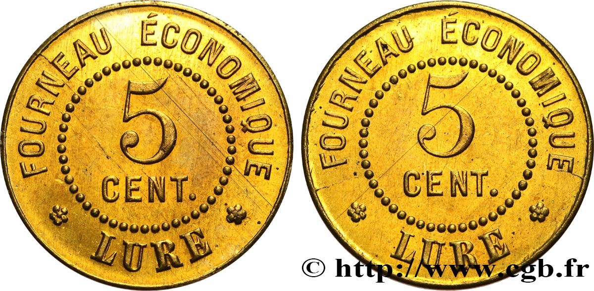 REGROUPEMENT DE COMMERCANTS ET D&nbsp;INDUSTRIELS 5 Centimes Fourneau Économique Lure SUP