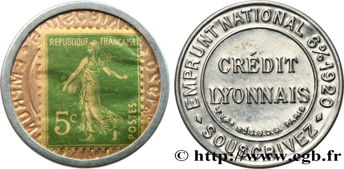 CREDIT LYONNAIS Timbre 5 Centimes SUP