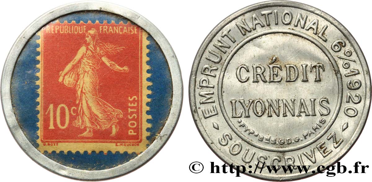 CREDIT LYONNAIS Timbre 10 Centimes XF