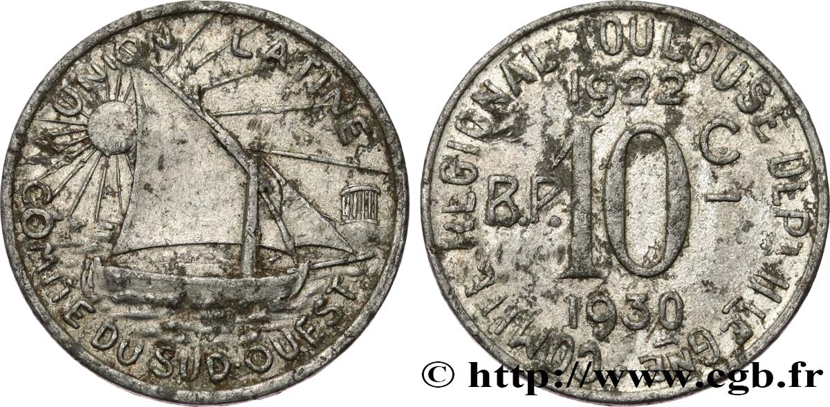 UNION LATINE / COMITE DU SUD-OUEST 10 Centimes Comité du Sud-ouest TB