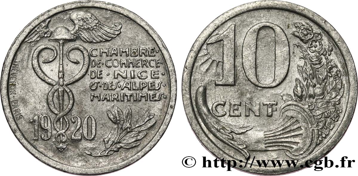 CHAMBRE DE COMMERCE DE NICE ET DES ALPES MARITIMES 10 Centimes Chambre de commerce Nice et Alpes Maritimes VZ