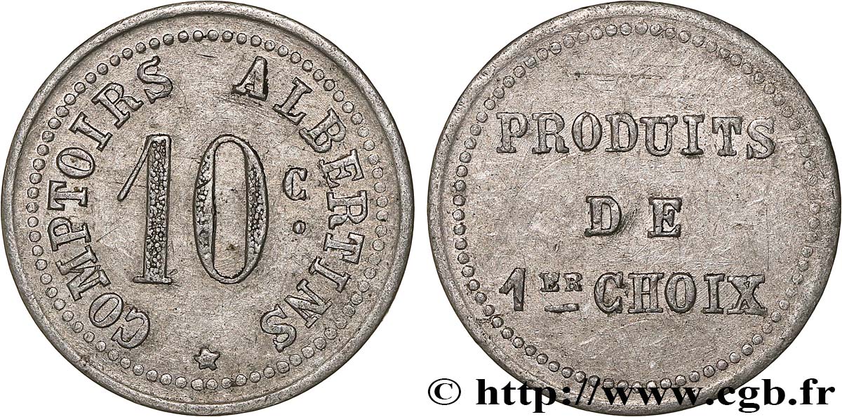 COMPTOIRS ALBERTINS 10 centimes XF
