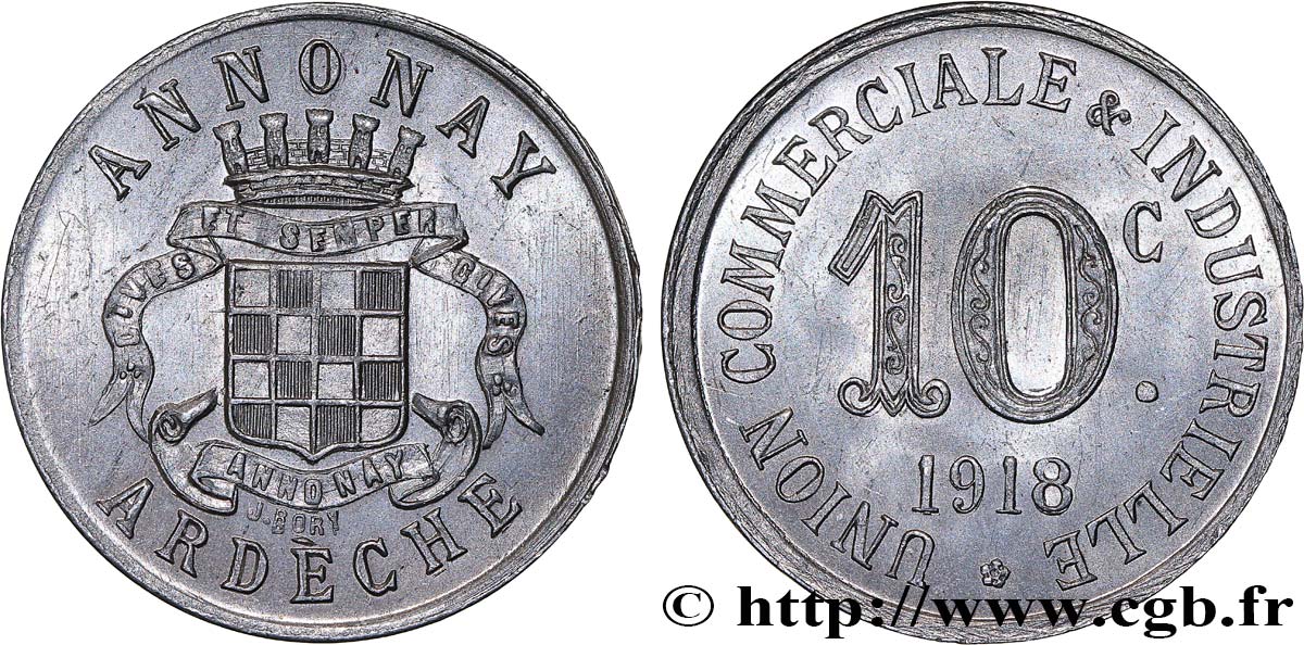 UNION COMMERCIALE ET INDUSTRIELLE 10 Centimes TTB