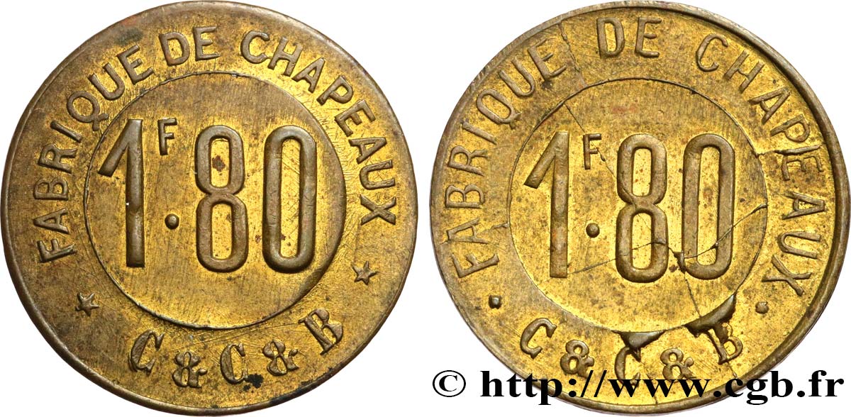 FABRIQUE DE CHAPEAUX 1 FRANC 80 CENTIMES SS