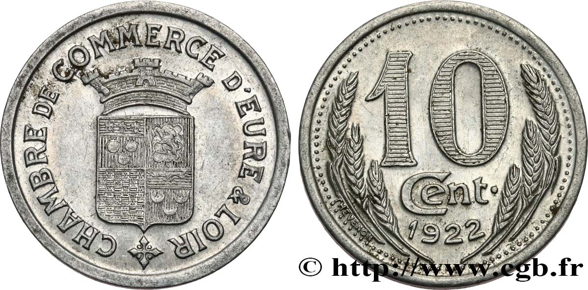 CHAMBRE DE COMMERCE D’EURE & LOIR 10 Centimes AU