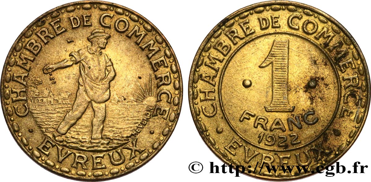 CHAMBRE DE COMMERCE D’EVREUX 1 Franc TTB