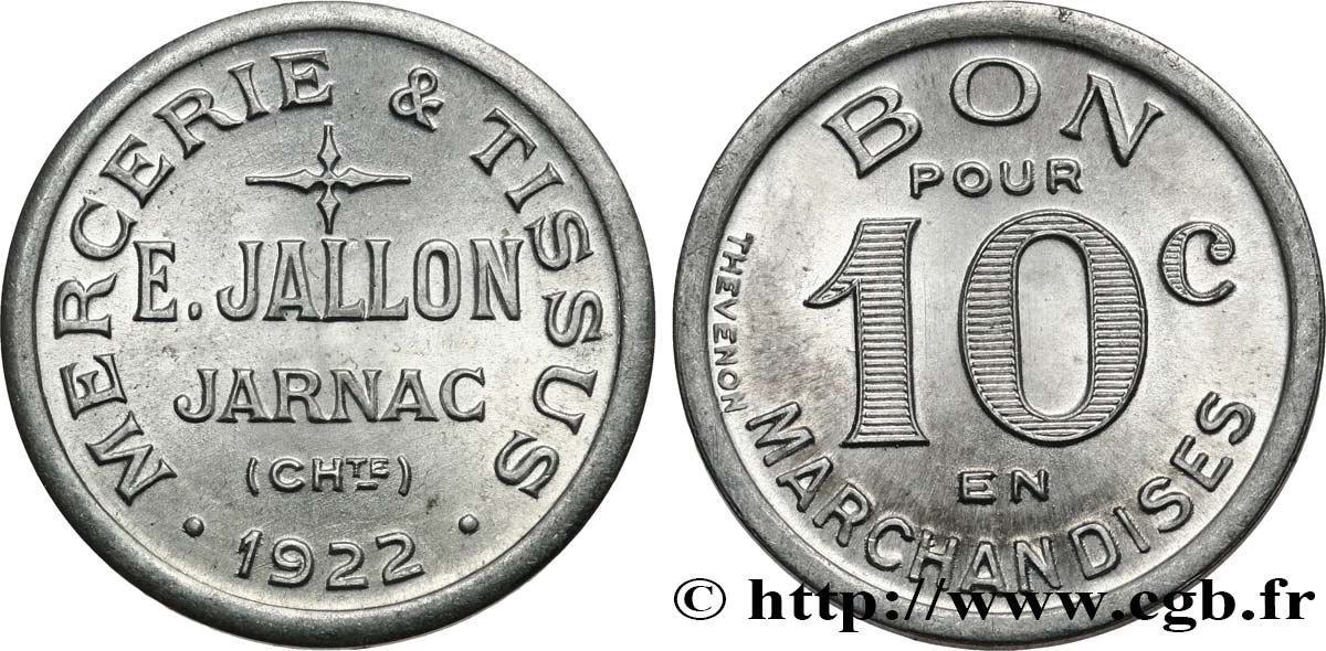 MERCERIE & TISSUS E. JALLON 10 Centimes AU